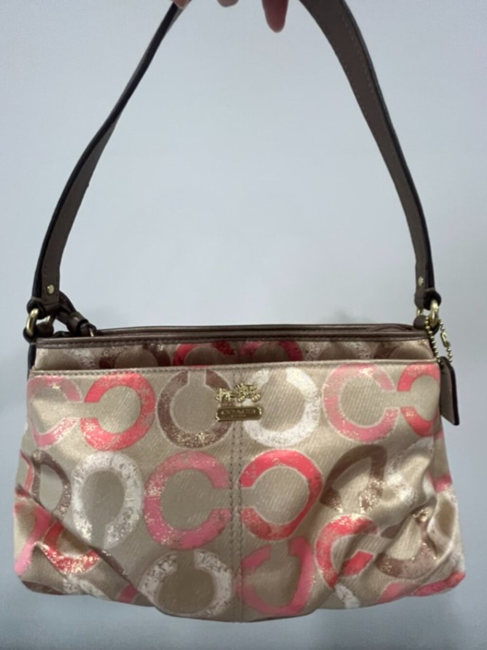 Coach Y2K Pink & Brown Signature Shoulder Bag